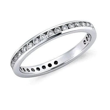 Jewelove™ Rings Full Eternity Platinum Wedding Band with Diamonds JL PT 24