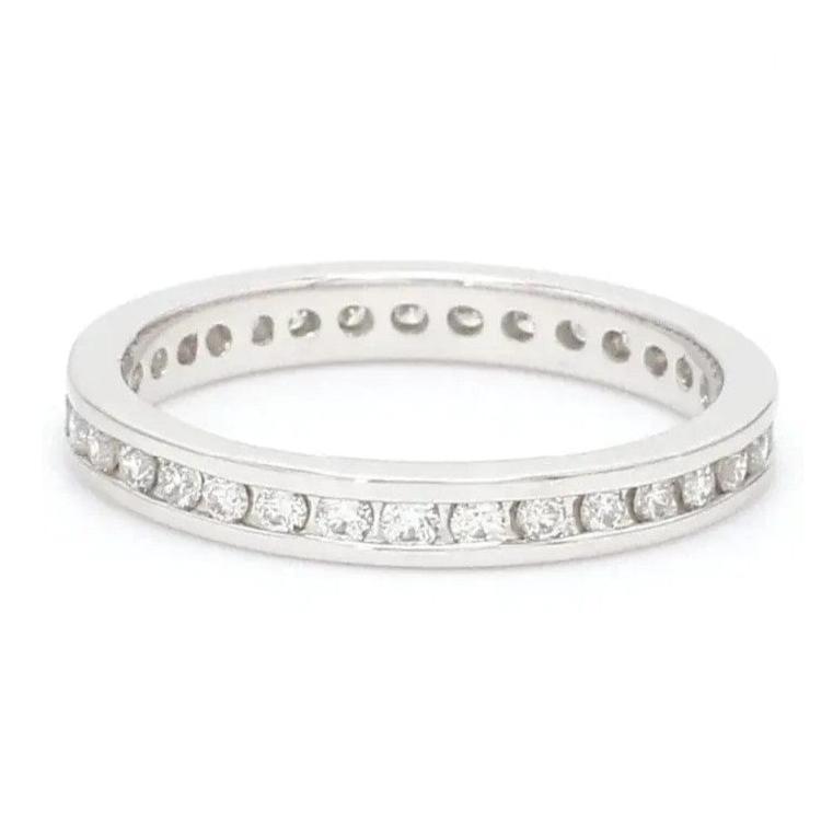 Jewelove™ Rings Full Eternity Platinum Wedding Band with Diamonds JL PT 24