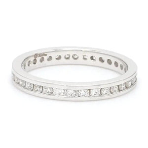 Jewelove™ Rings Full Eternity Platinum Wedding Band with Diamonds JL PT 24