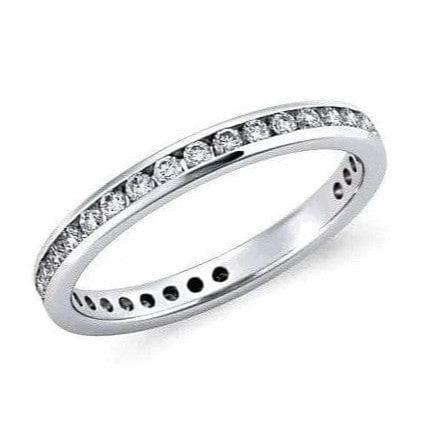 Jewelove™ Rings Full Eternity Platinum Wedding Band with Diamonds JL PT 24