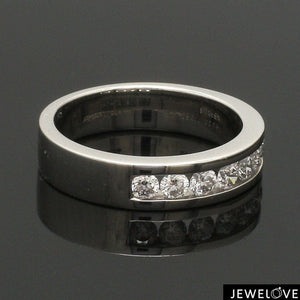 Jewelove™ Rings Half Eternity Platinum Band with 7 pointer Diamonds SJ PTO 245