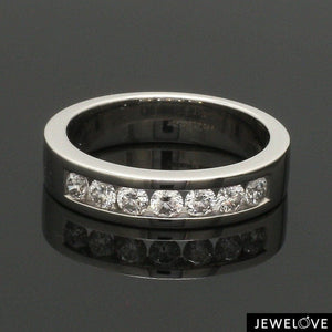 Jewelove™ Rings Half Eternity Platinum Band with 7 pointer Diamonds SJ PTO 245