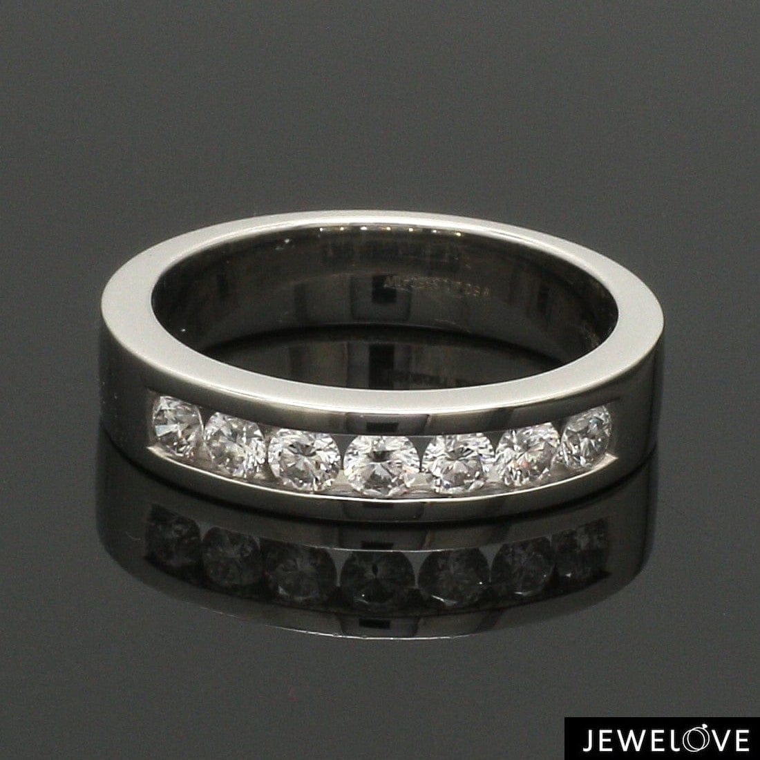 Jewelove™ Rings Half Eternity Platinum Band with 7 pointer Diamonds SJ PTO 245