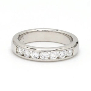 Jewelove™ Rings Half Eternity Platinum Band with 7 pointer Diamonds SJ PTO 245