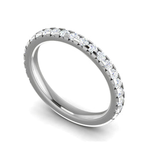 Jewelove™ Rings Half Eternity Platinum Diamond Ring for Women JL PT WB RD 122