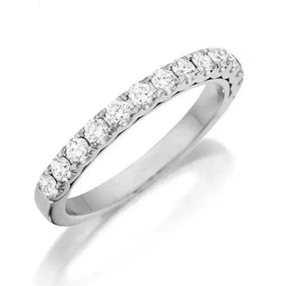 Jewelove™ Rings Half Eternity Platinum Ring with U-cut Setting JL PT 916