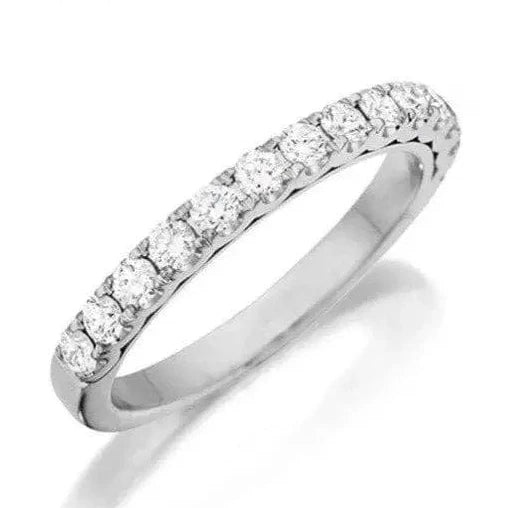 Jewelove™ Rings Half Eternity Platinum Ring with U-cut Setting JL PT 916