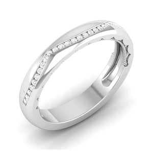 Jewelove™ Rings Half Eternity Platinum Wedding Band with Diamonds Ring JL PT 6768