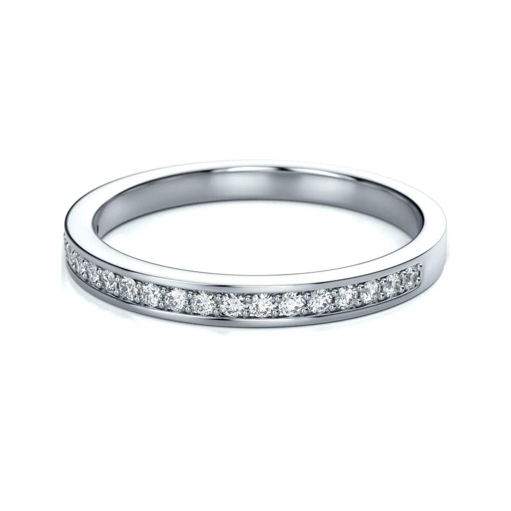 Jewelove™ Rings Half Eternity Platinum Wedding Band with Diamonds set in Channel Setting SJ PTO 244-A