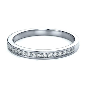 Jewelove™ Rings Half Eternity Platinum Wedding Band with Diamonds set in Channel Setting SJ PTO 244-A