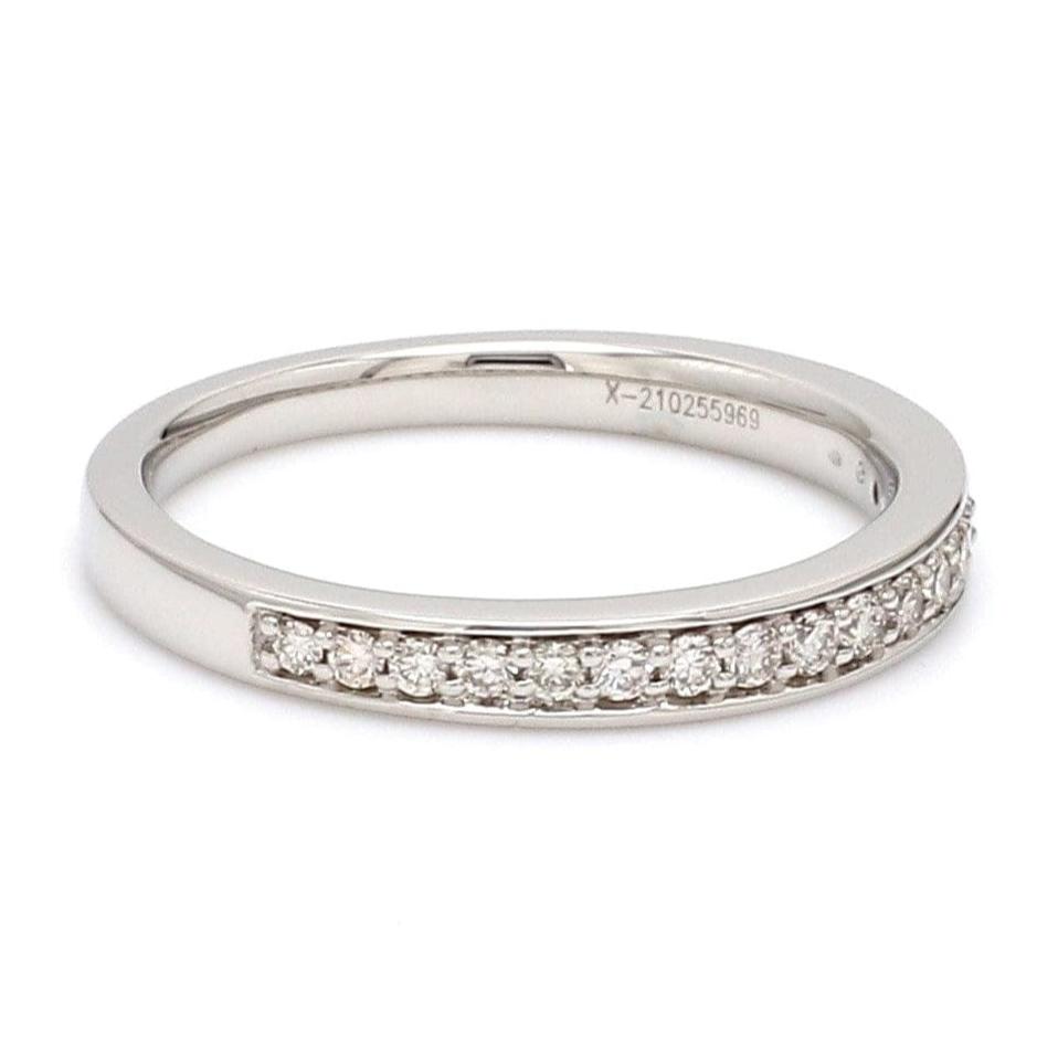 Jewelove™ Rings Half Eternity Platinum Wedding Band with Pave Setting Diamonds JL PT 678