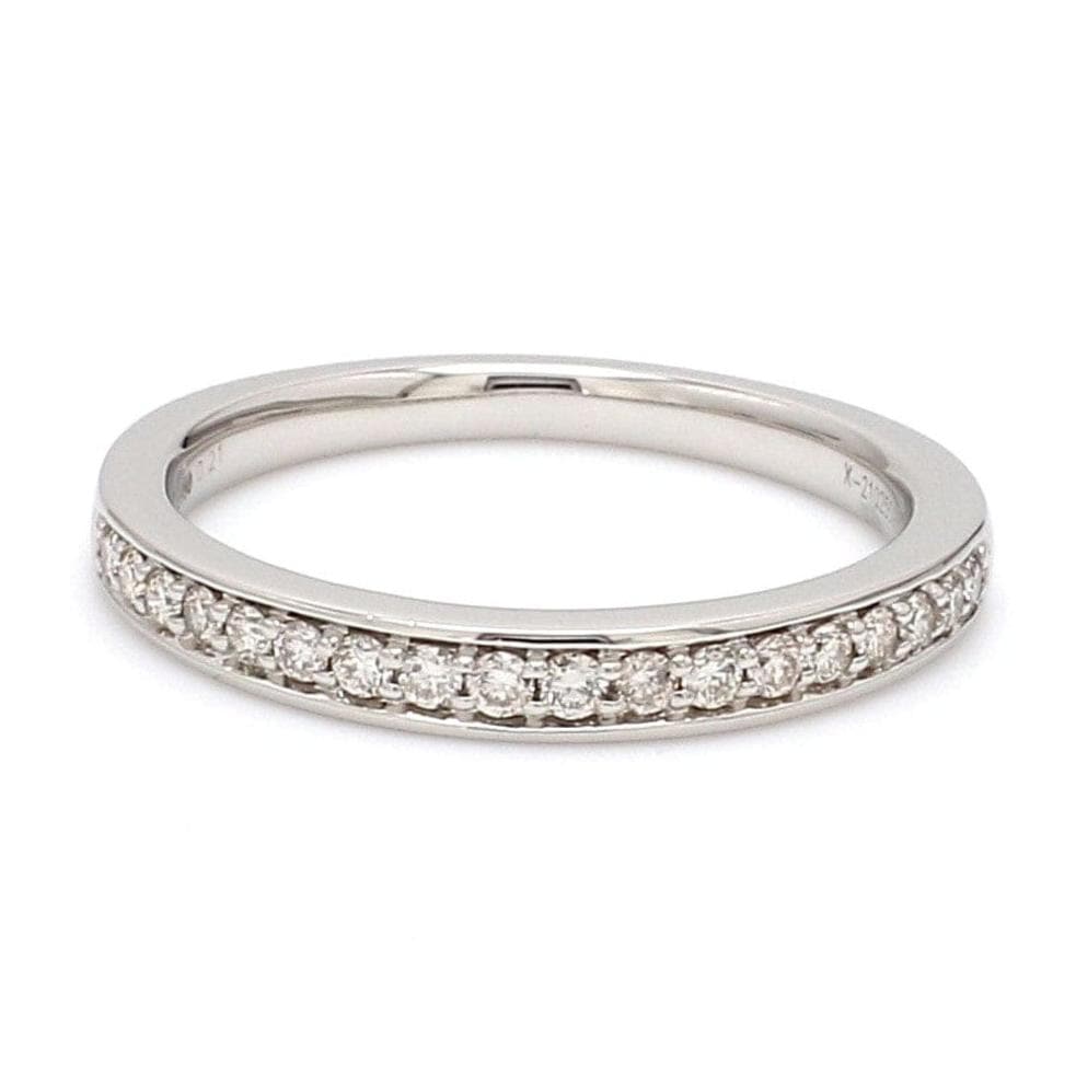 Jewelove™ Rings Half Eternity Platinum Wedding Band with Pave Setting Diamonds JL PT 678