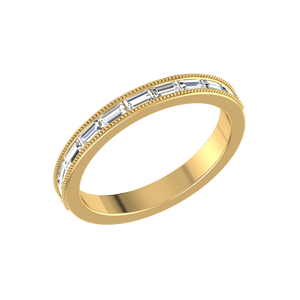 Jewelove™ Rings Women's Band only / VS GH Half Eternity Yellow Gold Baguette Diamond Ring JL AU RD RN 6852Y