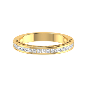 Jewelove™ Rings Women's Band only / VS GH Half Eternity Yellow Gold Princess Cut Diamond Ring JL AU RD RN 6764Y