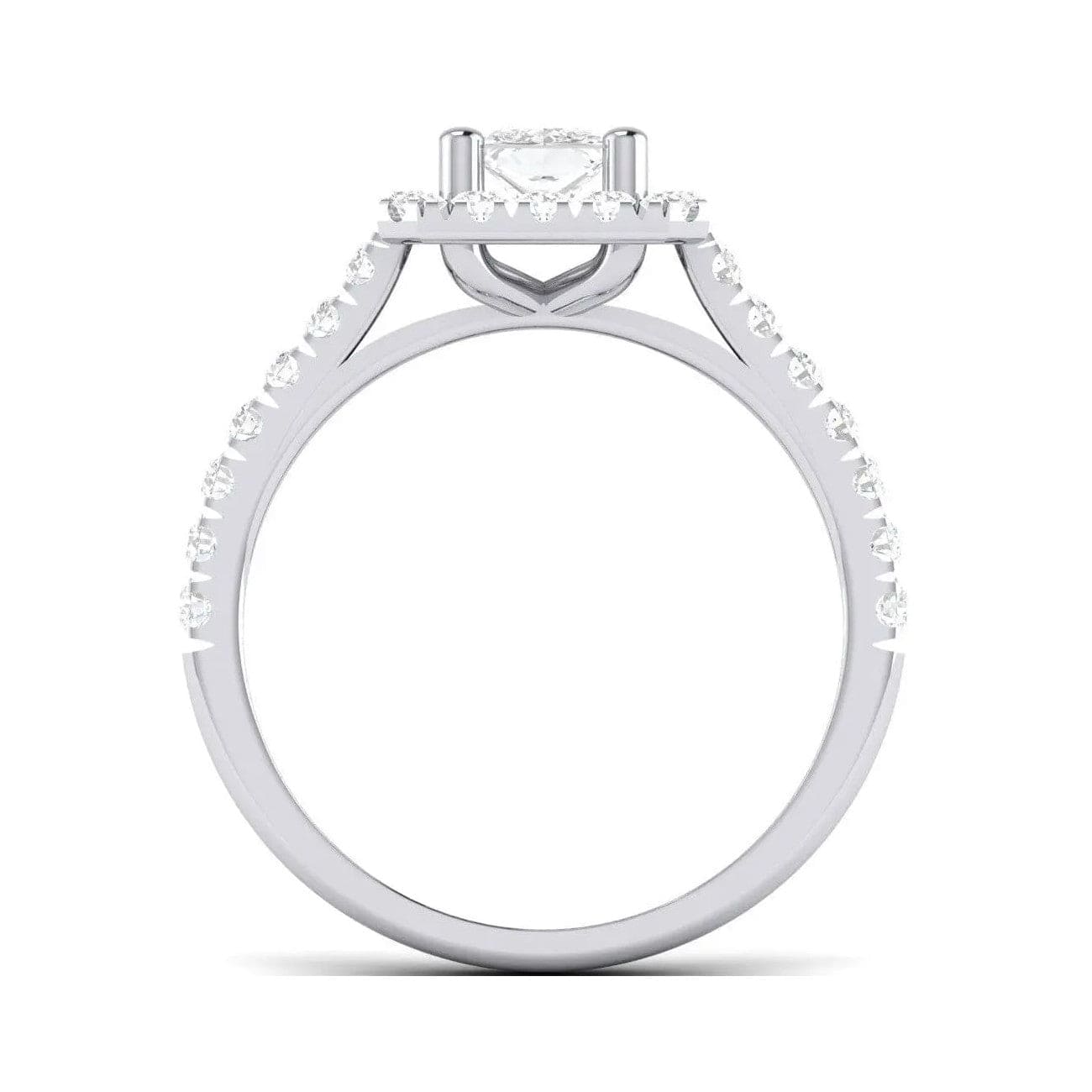 Jewelove™ Rings Halo Platinum Setting for Princess Cut Diamond Engagement Ring for Women JL PT 470-M