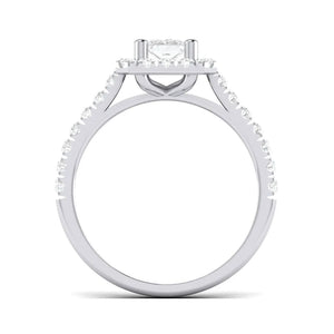 Jewelove™ Rings Halo Platinum Setting for Princess Cut Diamond Engagement Ring for Women JL PT 470-M