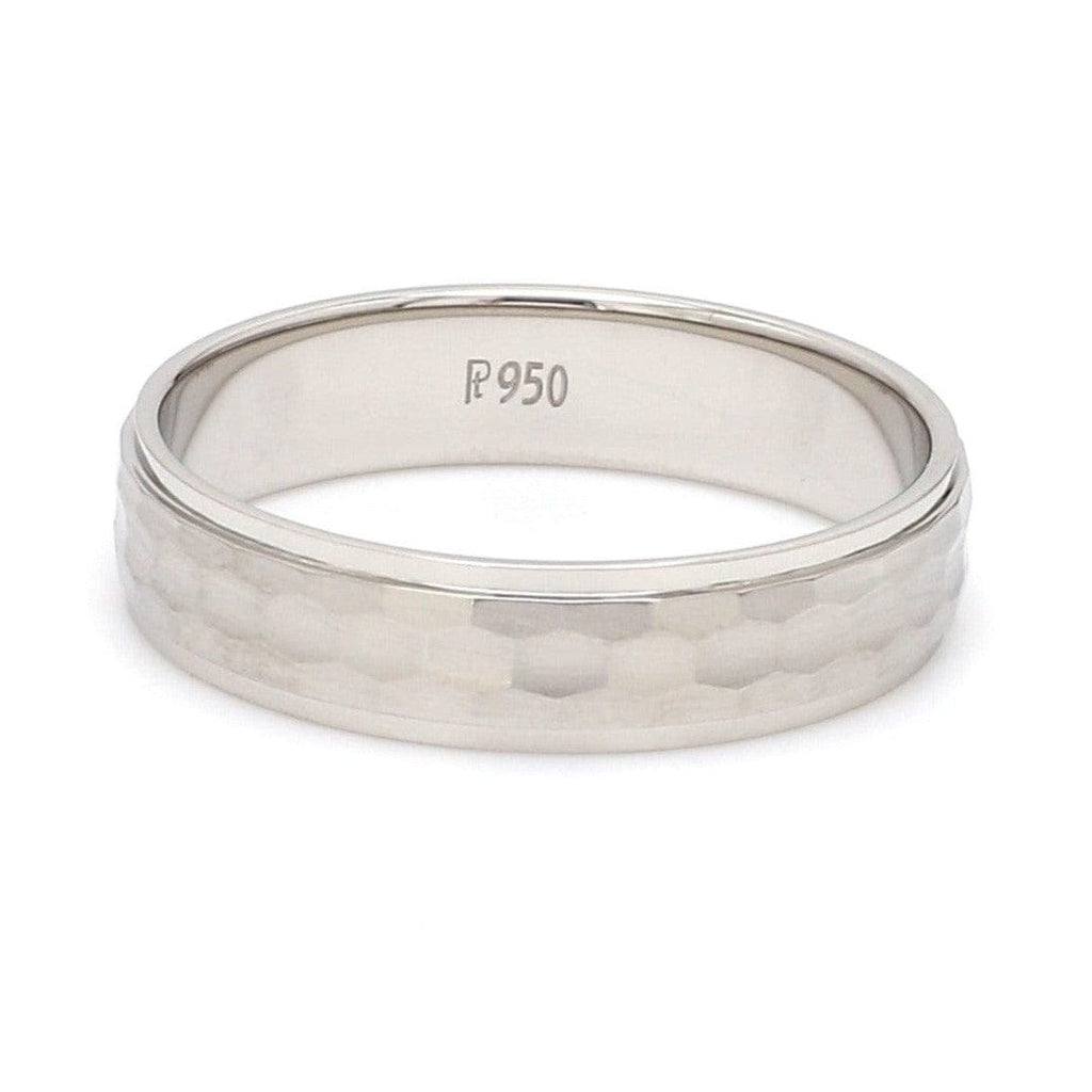 Jewelove™ Rings Men's Band only Hammer Finish Plain Platinum Band JL PT 681