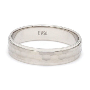 Jewelove™ Rings Men's Band only Hammer Finish Plain Platinum Band JL PT 681