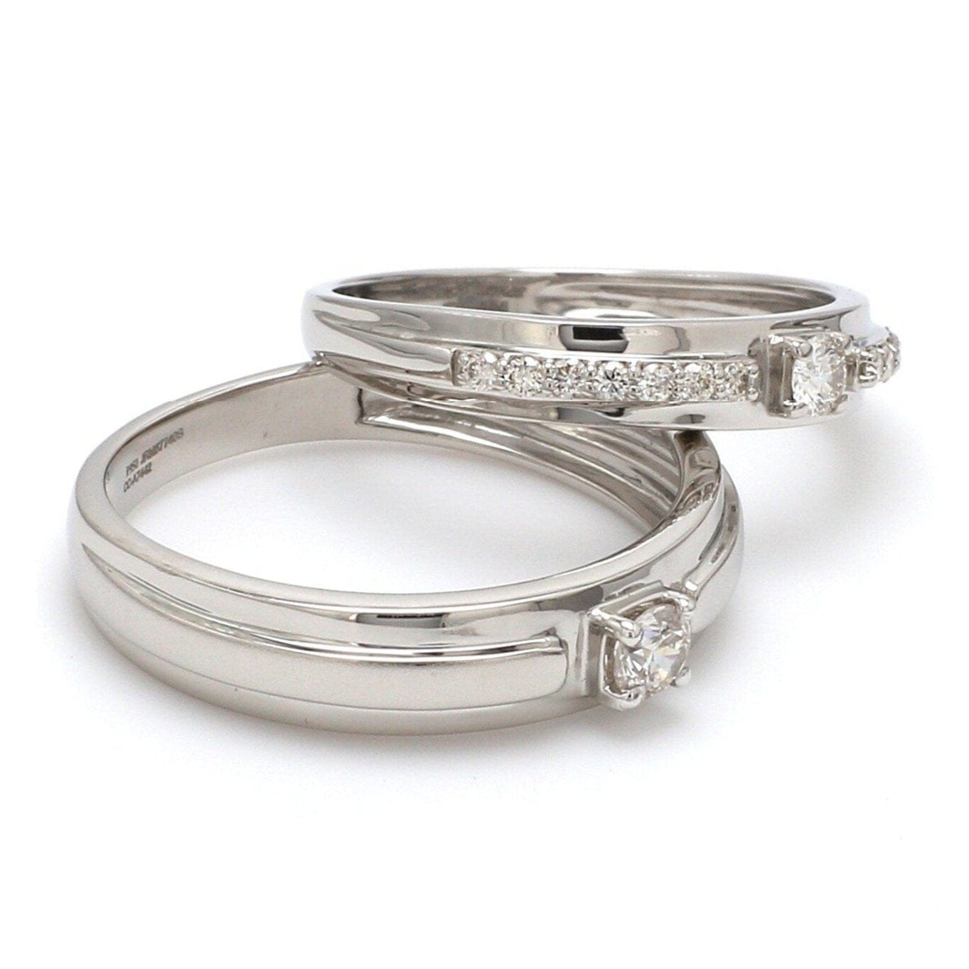 Jewelove™ Rings Harmony Platinum Couple Rings with Diamonds JL PT 530