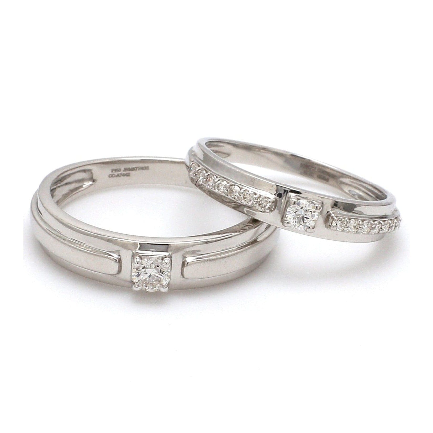 Jewelove™ Rings Harmony Platinum Couple Rings with Diamonds JL PT 530