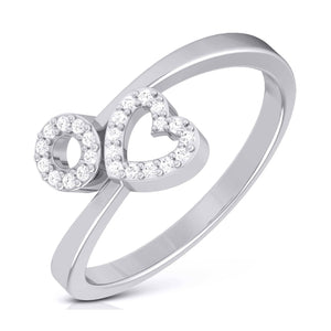 Jewelove™ Rings Heart and Circle with Diamond in Platinum for Women JL PT LR 146