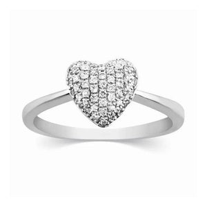 Jewelove™ Rings Heart of Love White Gold Ring for Women JL AU 111