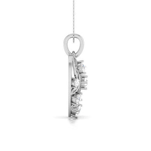 Side View of Platinum Love Pendant with Diamonds JL PT P 8106