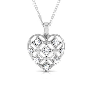 Front View of Platinum Love Pendant with Diamonds JL PT P 8106