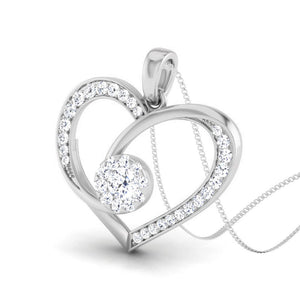 Perspective View of Platinum Infinity Heart Pendant with Diamonds JL PT P 8220