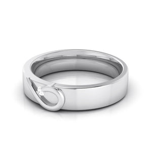 Jewelove™ Rings Heart Single Diamond Platinum Love Bands JL PT R-8004