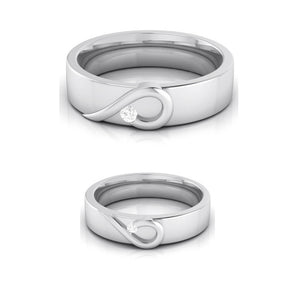 Jewelove™ Rings Both / SI IJ Heart Single Diamond Platinum Love Bands JL PT R-8004