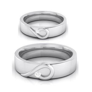 Jewelove™ Rings Both / SI IJ Heart Single Diamond Platinum Love Bands JL PT R-8004