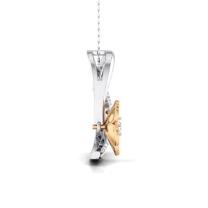 Jewelove™ Pendants Hearty with a Flower Platinum Pendant with Diamonds JL PT P 8110