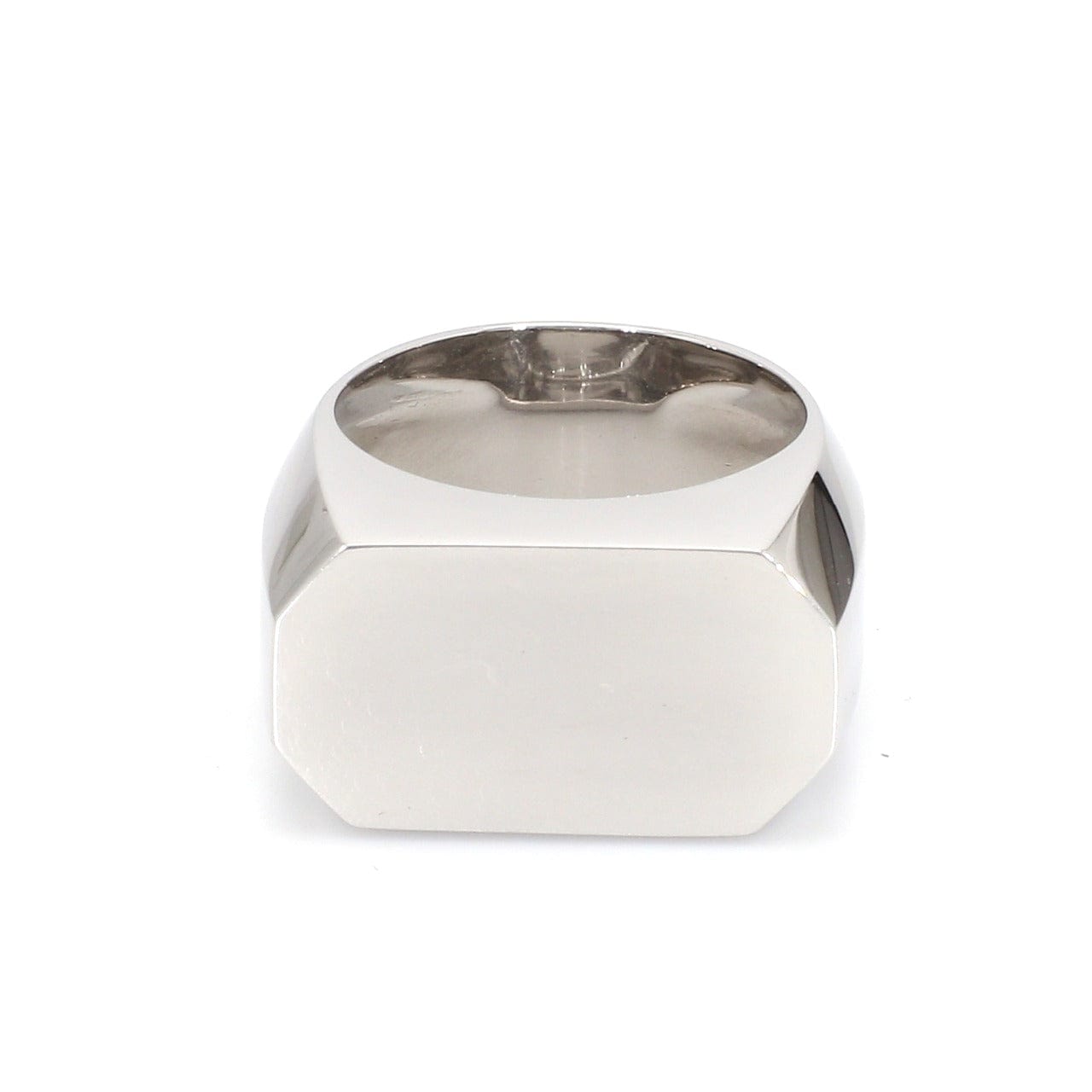 Wide White Gold Flat Top Ring | KLENOTA
