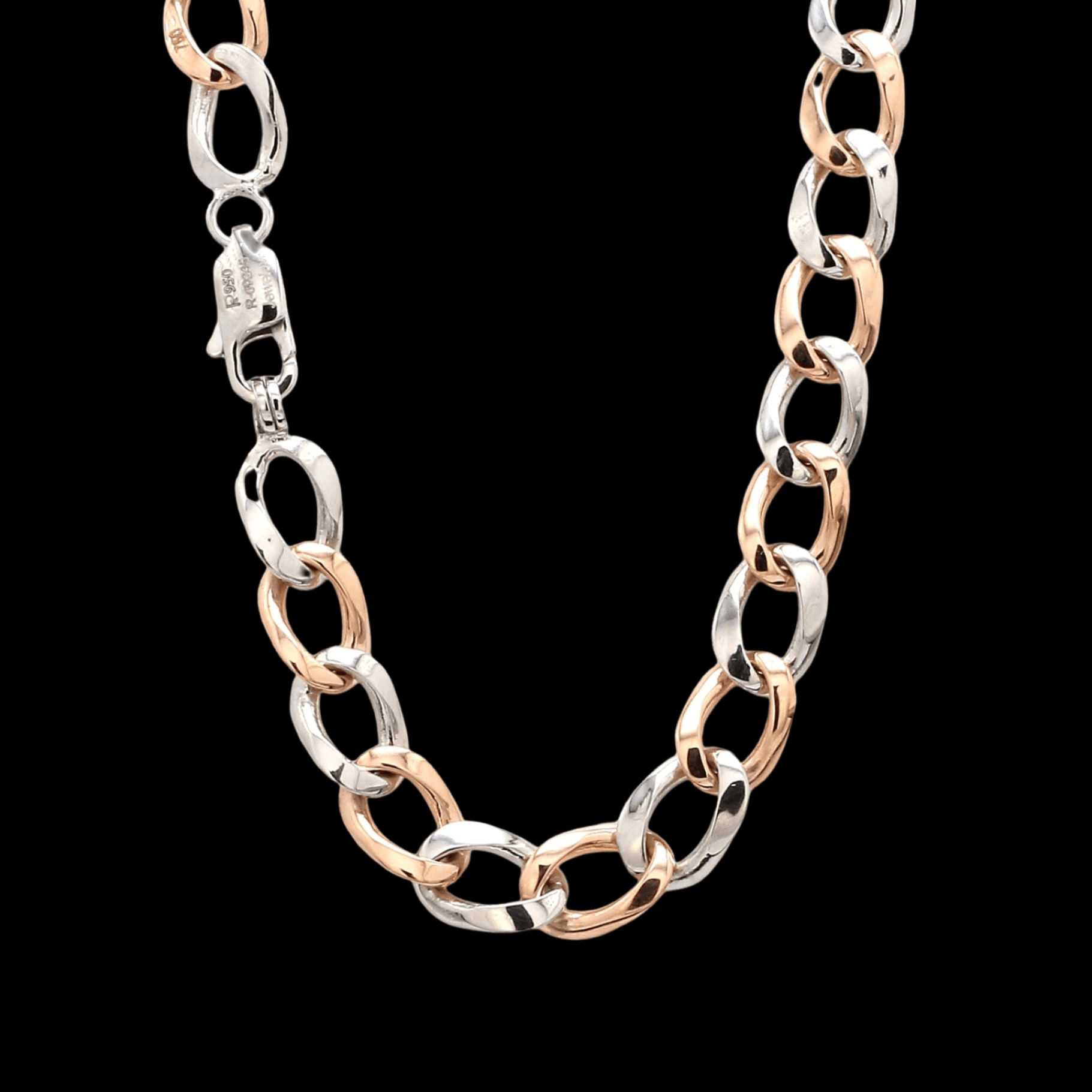 Jewelove™ Chains Heavy Platinum & Rose Gold Chain for Men JL PT CH 1003