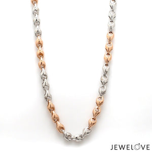 Jewelove™ Chains Heavy Platinum & Rose Gold Chain for Men JL PT CH 1104-B