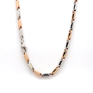 Jewelove™ Chains Hi-Polish Platinum & Rose Gold Links Platinum Chain JL PT CH 906-A