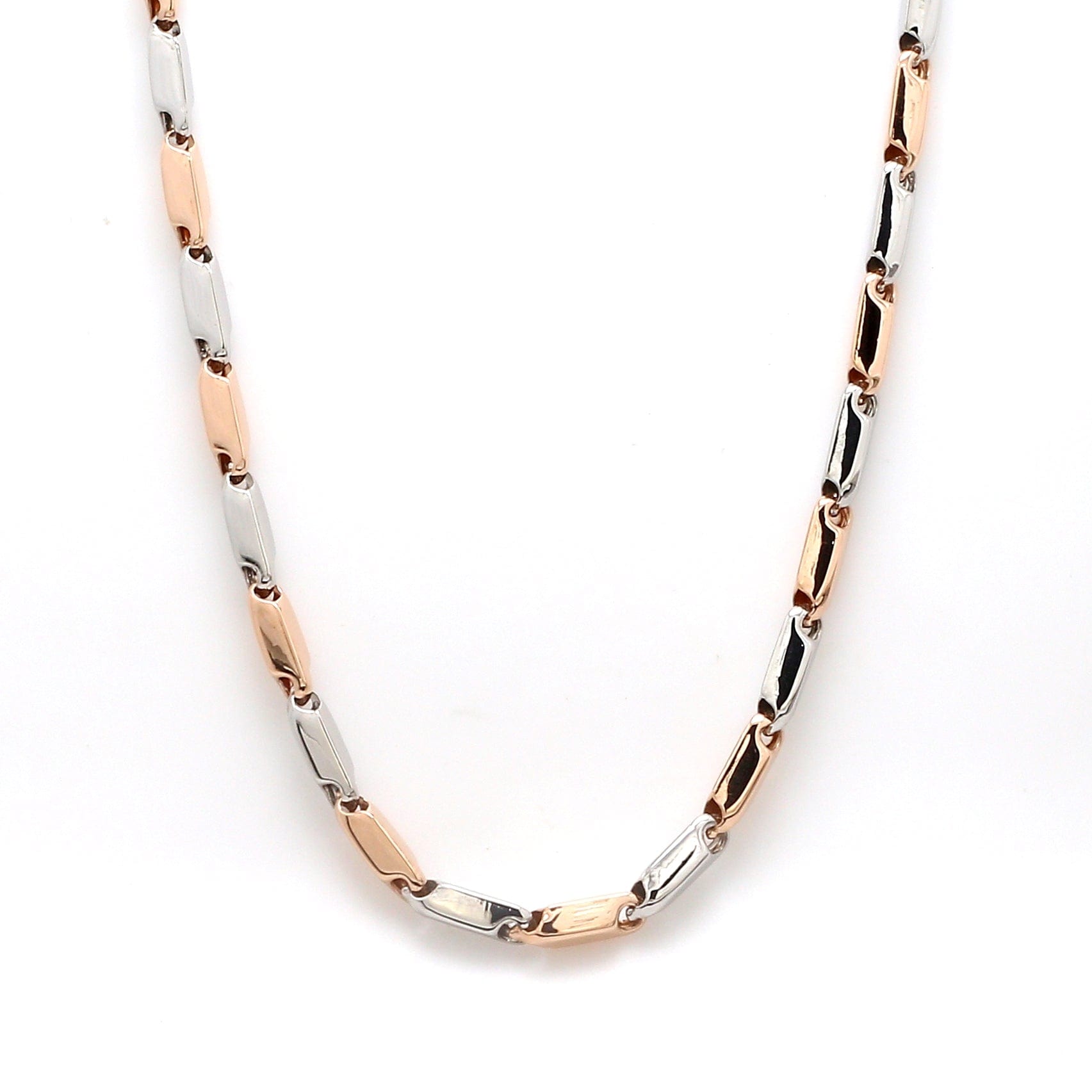 Jewelove™ Chains Hi-Polish Platinum & Rose Gold Links Platinum Chain JL PT CH 906-A