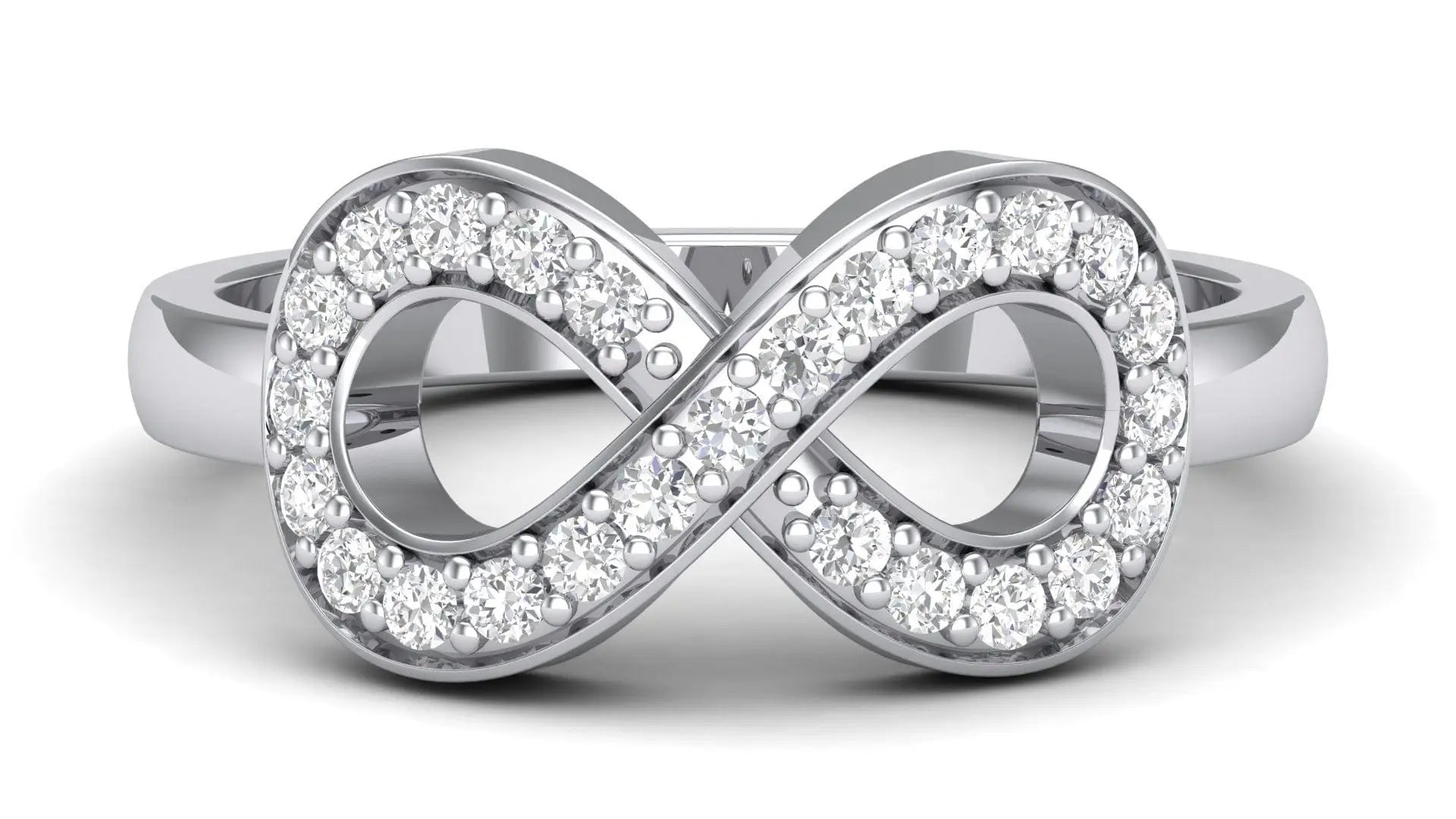 Platinum 0.28ctw round diamond infinity ring band wedding custom NEW size  6.5 | eBay