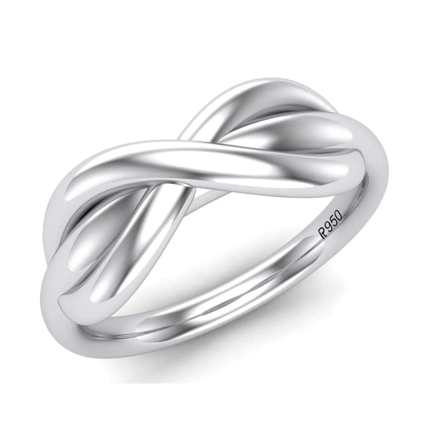 Jewelove™ Rings Infinity Plain Platinum Ring for Men JL PT 459