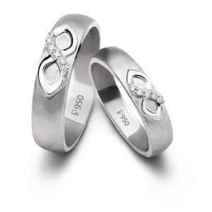 Jewelove™ Rings Both / SI IJ Infinity Platinum Love Bands with Diamonds SJ PTO 212