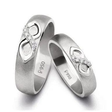 Jewelove™ Rings Both / SI IJ Infinity Platinum Love Bands with Diamonds SJ PTO 212