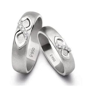 Jewelove™ Rings Both / SI IJ Infinity Platinum Love Bands with Diamonds SJ PTO 212