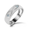 Jewelove™ Rings Men's Band only Infinity Platinum Ring with 2 Diamonds SJ PTO 294
