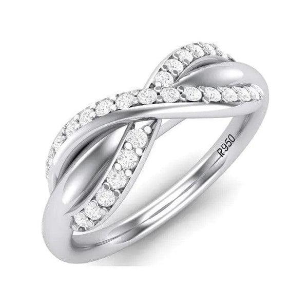 Jewelove™ Rings SI IJ / Women's Band only Infinity Platinum Ring with Diamonds for Women JL PT 460