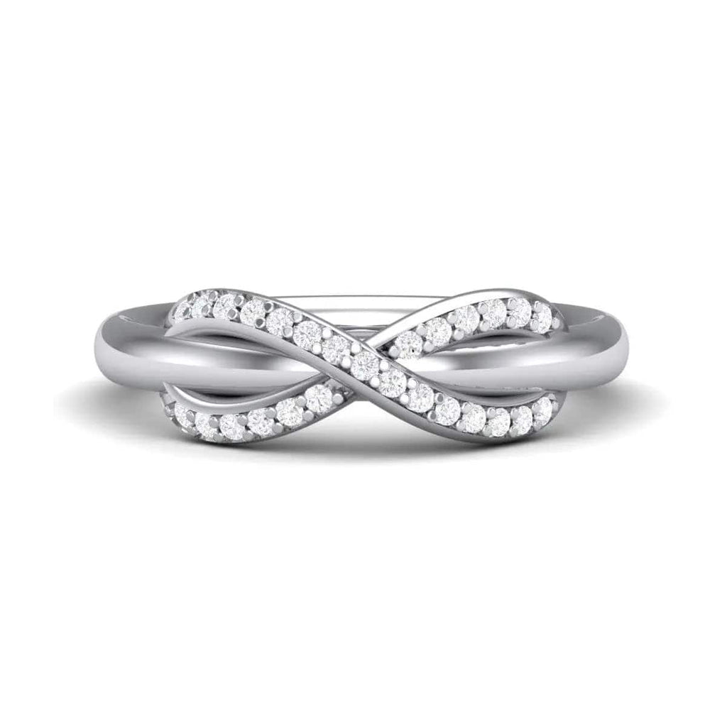 Jewelove™ Rings SI IJ / Women's Band only Infinity Platinum Ring with Diamonds for Women JL PT 460