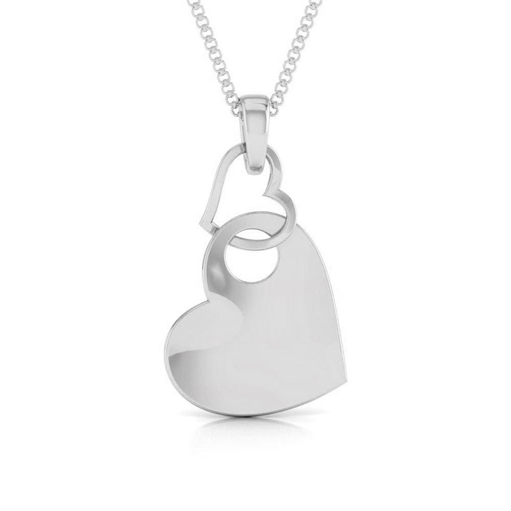 Front View of Platinum Love Pendant with Diamonds JL PT P 8108