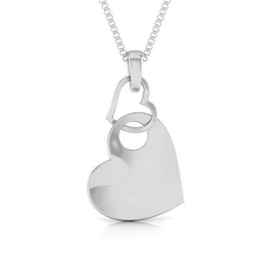 Front View of Platinum Love Pendant with Diamonds JL PT P 8108