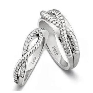 Jewelove™ Rings Both Intertwined Platinum Love Bands SJ PTO 207