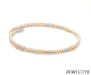 Jewelove™ Bangles & Bracelets Single Japanese 2-row Platinum & Rose Gold Bracelet for Women with Diamond Cut Balls JL PTB 1224